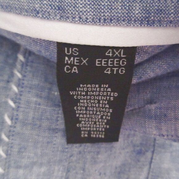 Y2K Vtg Enyce Linen Blend Shirt Mens 4XL Button Up Short Sleeves Camp Logo 90s - Picture 7 of 12